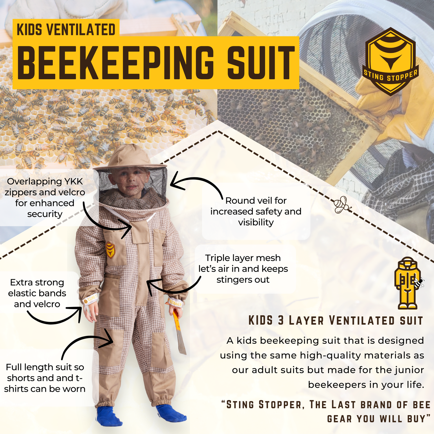Kids Ventilated Beekeeping Suit