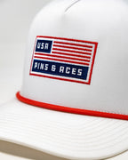 Perforated Rope Hat - USA Pins and Aces