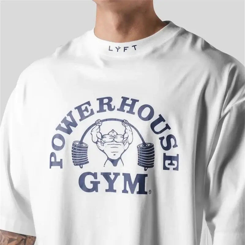 Men's Cotton Gym T-Shirt - Loose Bodybuilding & Running Tee 24 Hour Sport