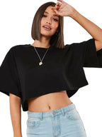 New Sport T-Shirt: Loose Cotton Crop Top for Dance & Gym 24 Hour Sport