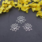 3pcs Lotus Flower Charms Stainless Steel Pendant for Jewelry Making Vintage Earrings Necklace DIY Handmade Art Line Accessories Fury Fits
