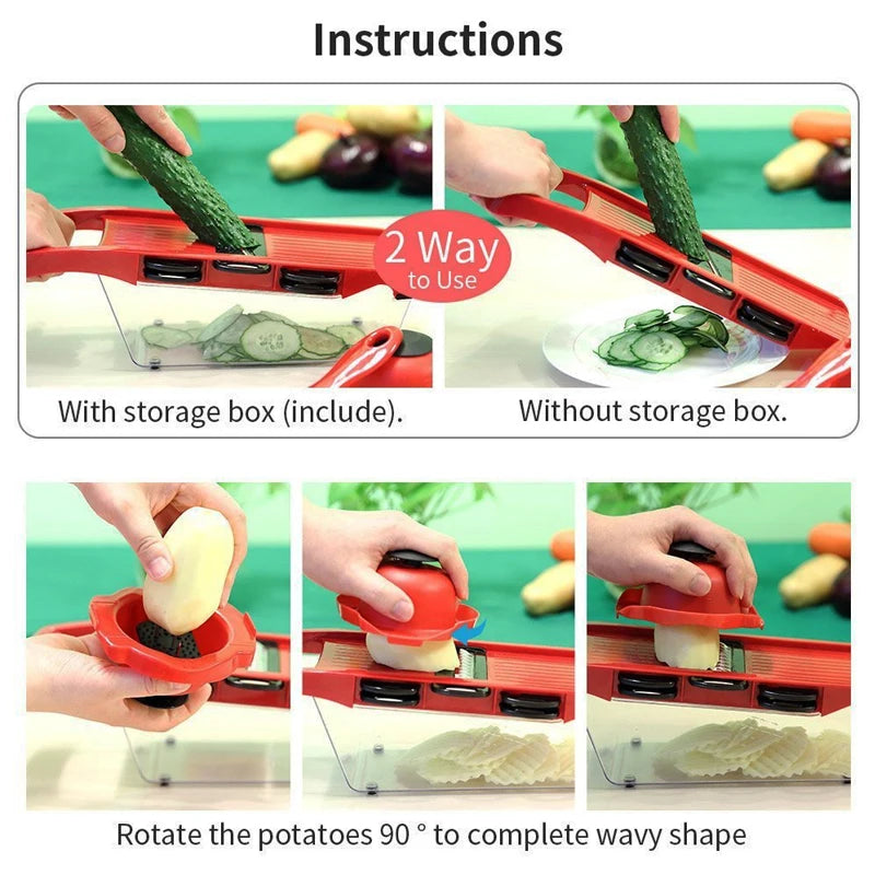 Vegetable Chopper Multifunctional Grater Cutter Kitchen Accessories Manual Fruit Slicer Potatos Shredders Cheese Onions Slicers Fury Fits