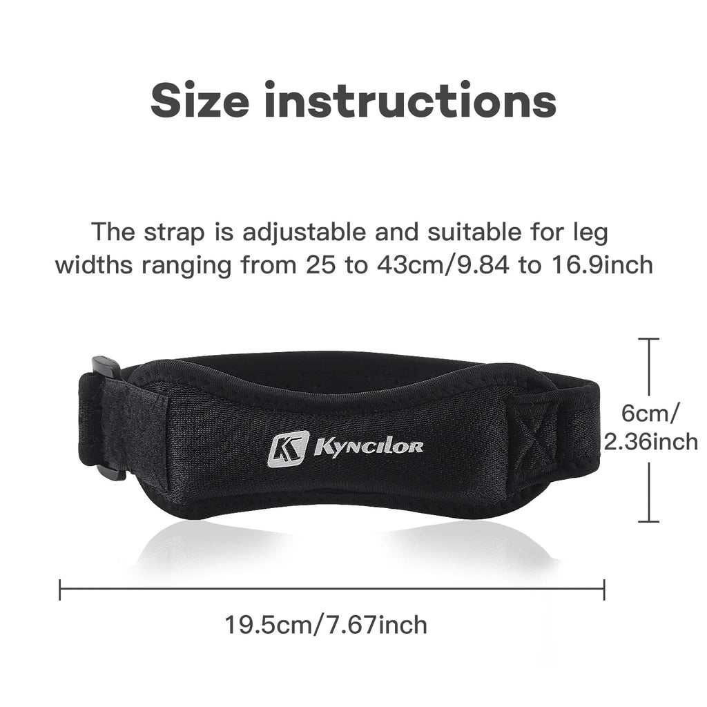 1 Piece Knee Patellar Tendon Knee Support Strape Brace Adjustable Shock Absorption Compression Knee Pad Sleeve for Basketball Fury Fits