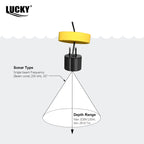 FFC1108-1 Alarm 100M Portable Sonar Fish Finders 45 degrees Sonar Coverage Echo Sounder Alarm Transducer Lake Sea Fishing Fury Fits