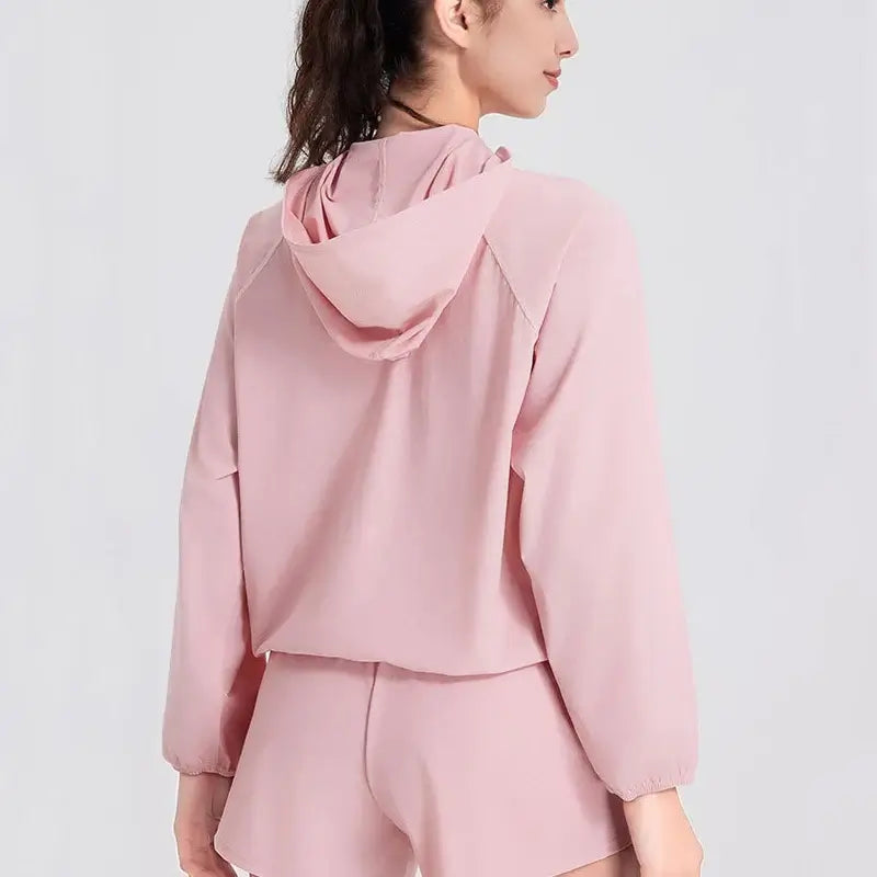 Women's Anti-UV Running Jacket - UPF50+ Quick Dry Hoodie