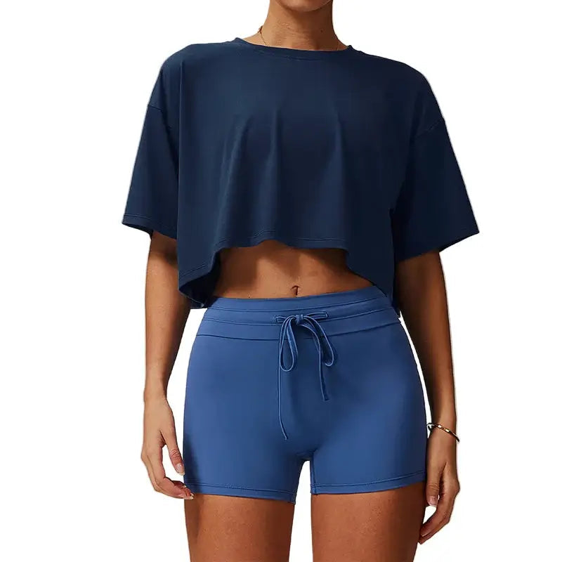 New Sport T-Shirt: Loose Cotton Crop Top for Dance & Gym 24 Hour Sport