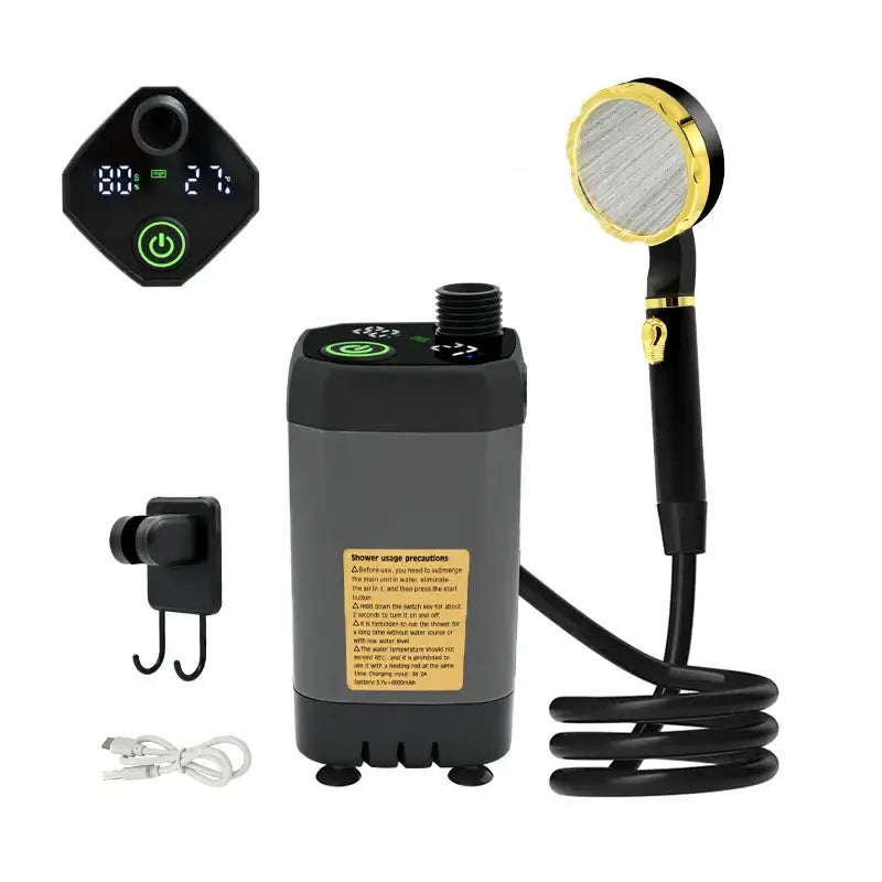 Portable Camping Shower Pump w/ Digital Display | 6000mAh 24 Hour Sport