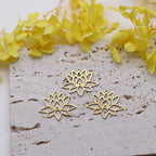 3pcs Lotus Flower Charms Stainless Steel Pendant for Jewelry Making Vintage Earrings Necklace DIY Handmade Art Line Accessories Fury Fits