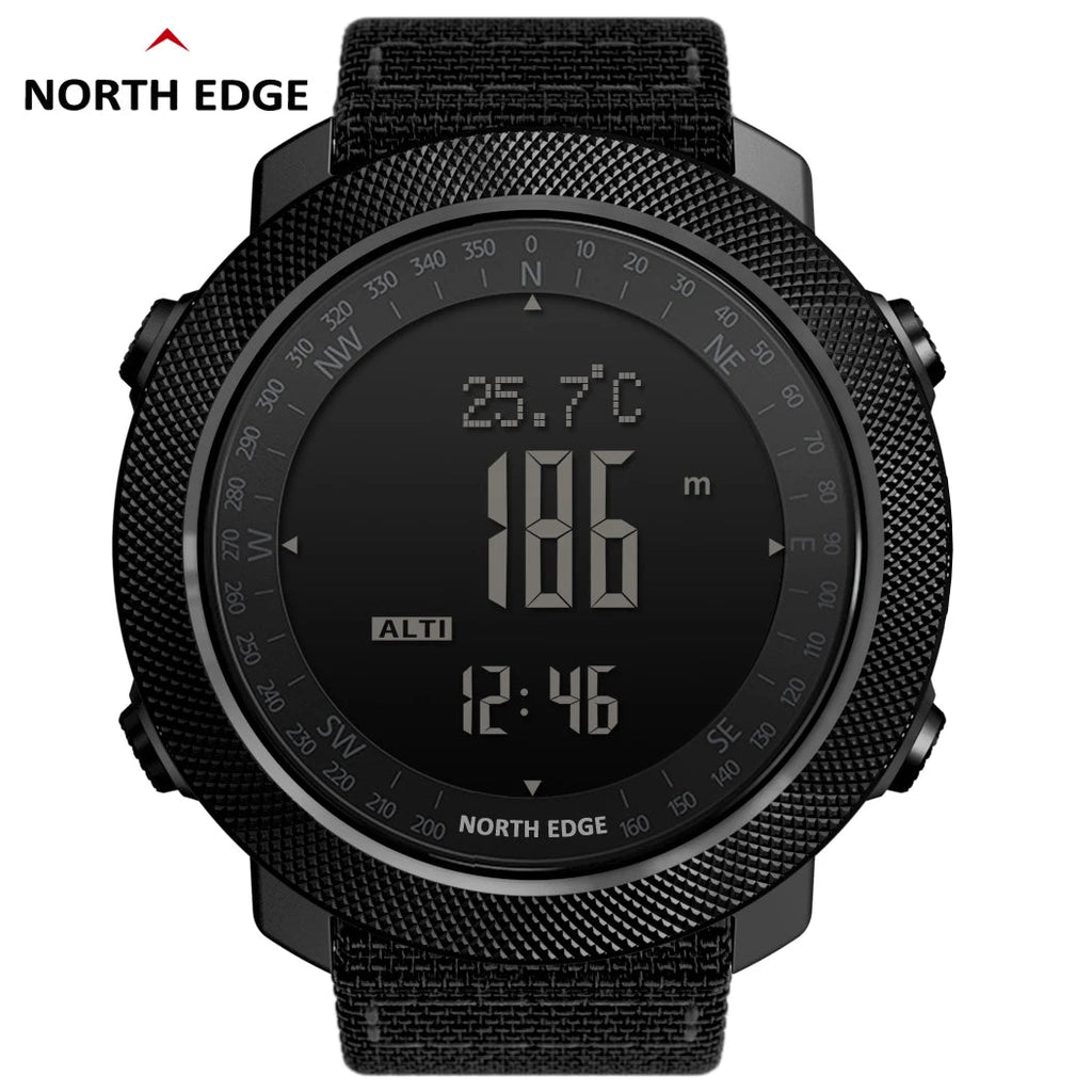 NORTH EDGE Men's sport Digital watch Hours Running Swimming Military Army watches Altimeter Barometer Compass waterproof 50m Fury Fits