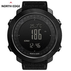 NORTH EDGE Men's sport Digital watch Hours Running Swimming Military Army watches Altimeter Barometer Compass waterproof 50m Fury Fits