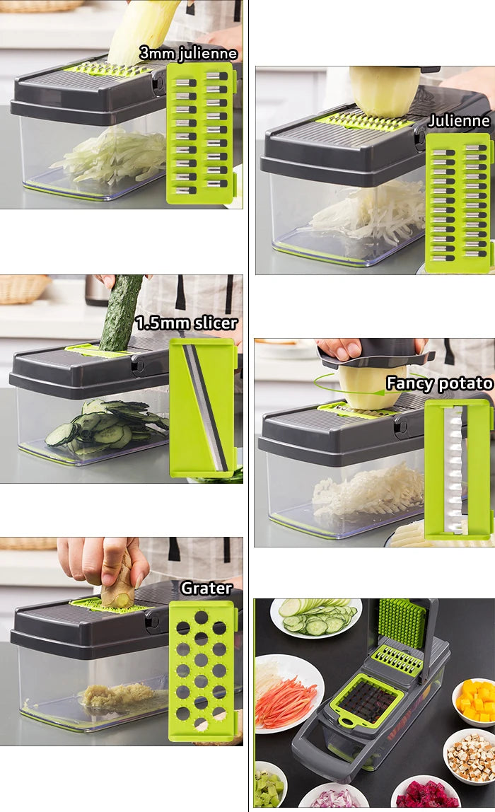 Vegetable Chopper Multifunctional Grater Cutter Kitchen Accessories Manual Fruit Slicer Potatos Shredders Cheese Onions Slicers Fury Fits