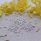 3pcs Lotus Flower Charms Stainless Steel Pendant for Jewelry Making Vintage Earrings Necklace DIY Handmade Art Line Accessories Fury Fits