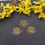 3pcs Lotus Flower Charms Stainless Steel Pendant for Jewelry Making Vintage Earrings Necklace DIY Handmade Art Line Accessories Fury Fits