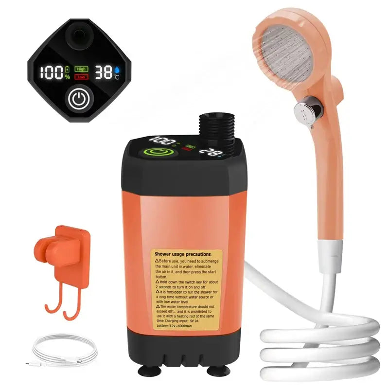 Portable Camping Shower Pump w/ Digital Display | 6000mAh 24 Hour Sport