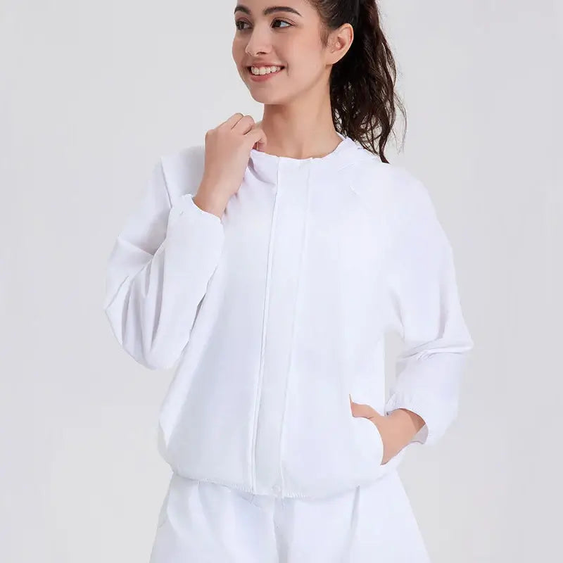 Women's Anti-UV Running Jacket - UPF50+ Quick Dry Hoodie