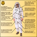 Professional Triple Layer Ventilated Full Beekeeping Suit Sting Stopper
