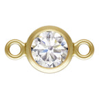 Birthstone Connectors, Gold Filled 14k, 4mm, For Permanent Jewelry
