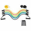 5-piece colorful resistance bands set on white background